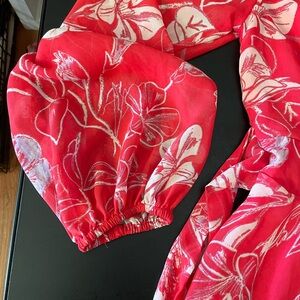 Red Flow, Long sleeve dress, size L